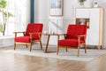 Accent Chairs Set of 2 with Side Table Mid Century Modern Accent Chair Wood and Fabric Armchairs Side Chair Lounge Reading Comfy Arm Chair for Living Room Bedroom Office