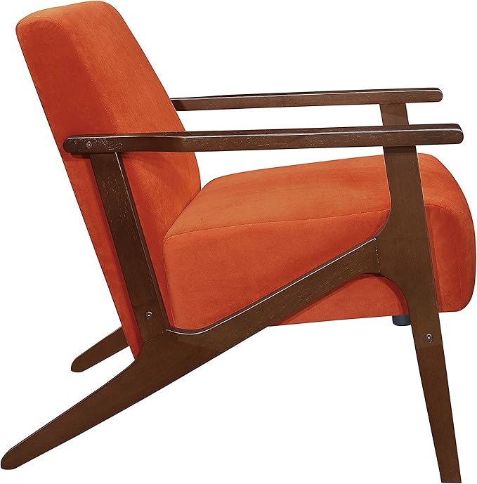 Lexicon New Castle Velvet Accent Chair 27.5 W Orange