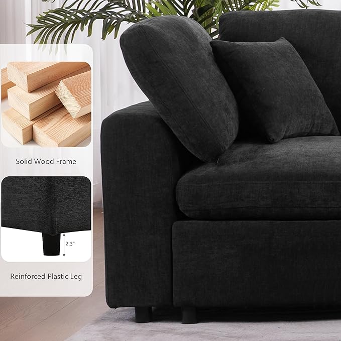 Oversized Modular Sectional Sofa U Shaped Couch with Movable Ottoman Large 7 Seater Corner Sofa for Living Room Office Spacious Space (Gray)