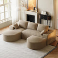 108 Modular Sectional Sofa Cloud Couch for Living RoomU Shaped Comfy Fluffy Light Brown Boneless Couches with 2 Curved OttomansModern Plush Corduroy Memory Foam Floor Couch with Chaise