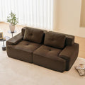82'' Boneless Couch Modular Sectional Sofa Modern Sectional Couches for Living Room with Deep Seat Comfy Corduroy Cloud Couch Tufted Loveseat Small Sofa Couches Sleeper Sofas Brown