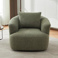 38.2 Swivel Accent Chair Boucle Green Upholstered Armchair Comfy Single Cloud Sofa Chair with Ergonomic Armrests &amp Throw Pillow for Nursery Living Room &amp Offices (Green)