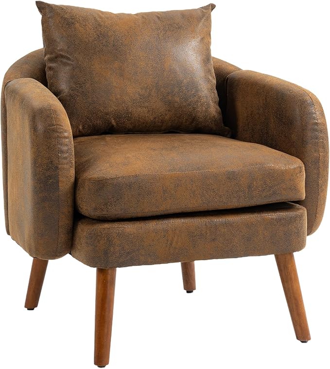 Modern Wood Frame Armchair Modern Accent Chair Lounge Chair for Living Room