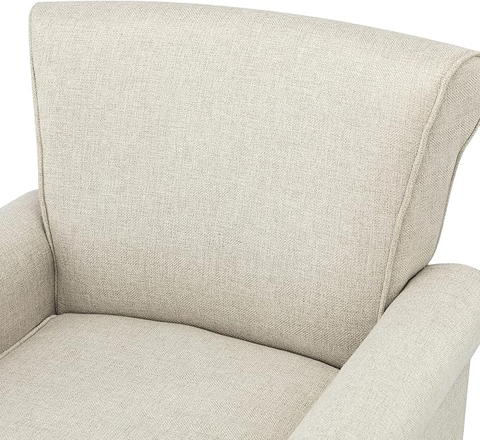 Modern Upholstered Accent Chair with Wood Legs Wingback Armchair with Removable Cushion Comfy Nailhead Trim Lounge Chair Single Sofa Reading Chairs for Living Room Bedroom