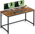 VASAGLE Computer Desk Office Work Desk 47.2 x 23.6 x 29.9 Inches for Study Bedroom Home Office Living Room Rustic Brown and Ink Black ULWD039B01