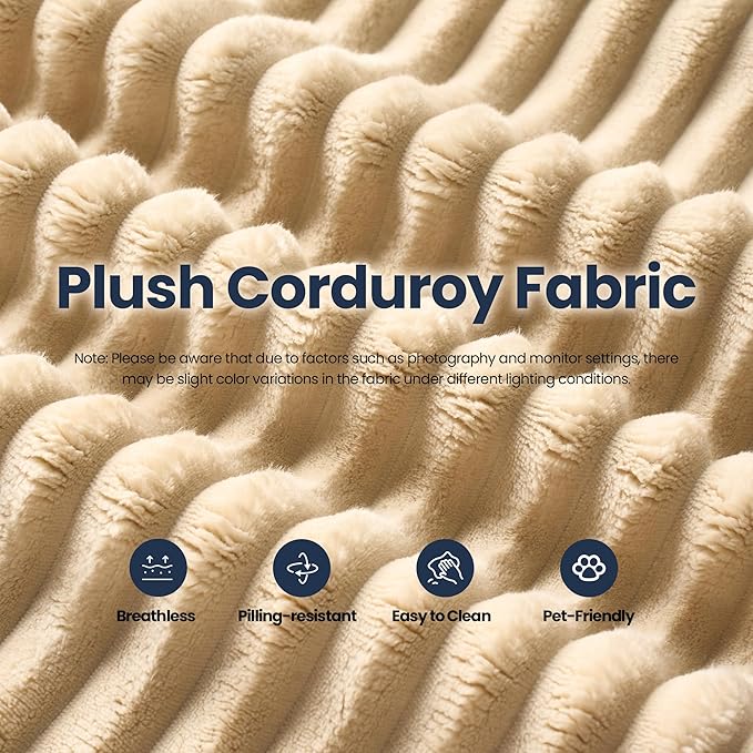 4-in-1 Folding Convertible Sleeper Sofa Bed81 Plush Corduroy Boneless Couch Pull Out BedsLoveseat Floor Futon for Small Spaces Living Room Bedroom ApartmentBeige