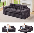 Hobestluk 3-Seater Sofa Boneless Couch with Tufted Button Design 2 in 1 Comfy Cloud Couch Oversized Sofa for Living Room Bedroom Apartment or Office (Dark Grey 3 Seater)