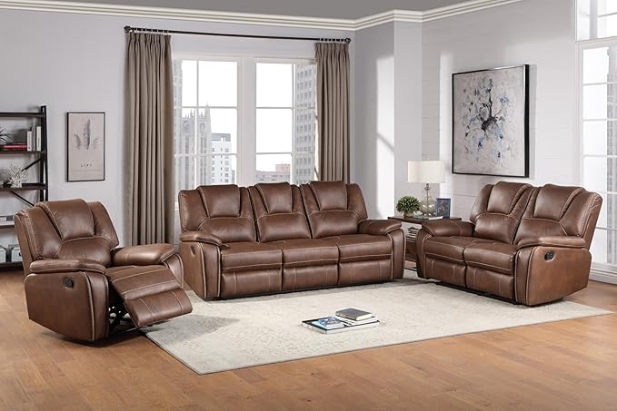 Katrine Manual Reclining Sofa Brown