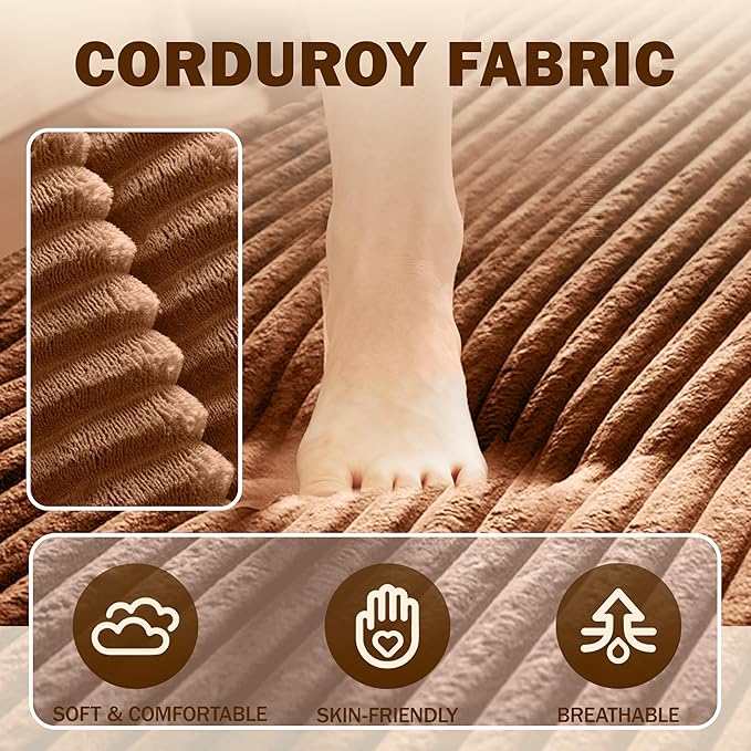78” Floor Sleeper Sofa Bed Modern 2 in 1 Full Size Foldable Mattress with 2 Pillows Convertible Boneless Couch with Deep Seat for Living Room No Assembly Required (Orange &amp Corduroy) | No Assem