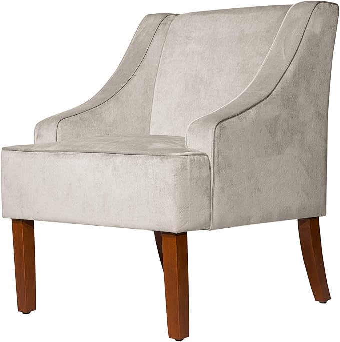 HomePop Swoop Arm Accent Chair Velvet Grey