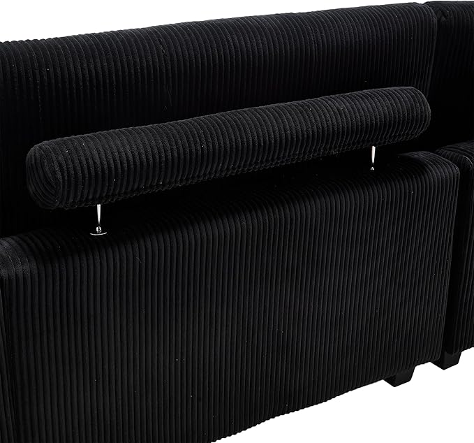 Oversized Lounge Chaise Convertible Sleeper Sofabed Corduroy Sleeper Daybed Indoor Recliner Chair Sofa Bed with Cupholders and Adjustable Headrests for Living Room Bedroom Reading Home Apartment
