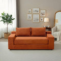 73 Convertible Sleeper Sofa Comfy Corduroy Foldable Sofa Bed with 2 Pillows Floor Sofa Lounge Couch in Box for Living Room Bedroom Lounge Studio No AssemblyOrange