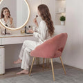 Modern Vanity Chair Living Room Chair with Gold Metal LegsVelvet Dining Chair Comfy Accent Chair for Makeup Room Waiting Room Dressing Room Bedroom Dining Room Home Office(Pink 1PCS)