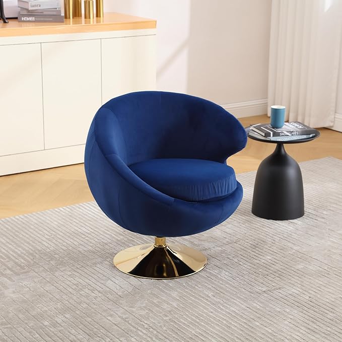 360 Degree Swivel Cuddle Barrel Accent Chairs Round Armchairs with Wide Upholstered Fluffy Fabric Chair for Living Room Bedroom Office Waiting Rooms