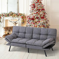 MUUEGM Futon Sofa Bed Convertible Futon Couch SleeperMemory Foam Modern Love seatSmall Splitback Sofa with Adjustable Armrests Backrests for Living RoomCompact SpaceOfficeApartmentDorm71Grey