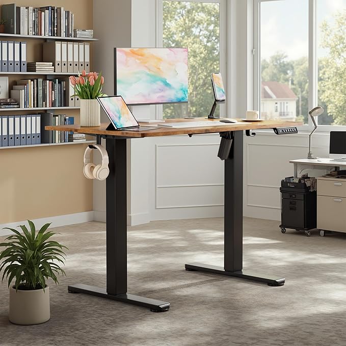 Homall Electric Standing Desk Height Adjustable Stand up Desk with Headphone Hook and USB Port Home Office Computer Desks with Splice Board