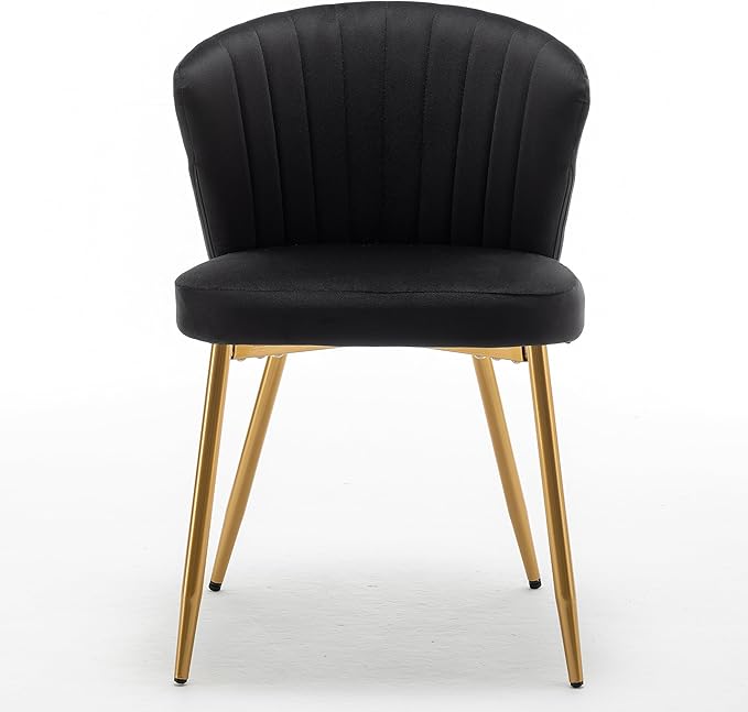 Modern Velvet Accent Chair for Living Room Bedroom Entryway or Small Spaces with Channel-Tufted Design Comfortable and Trendy Armless Seat Black