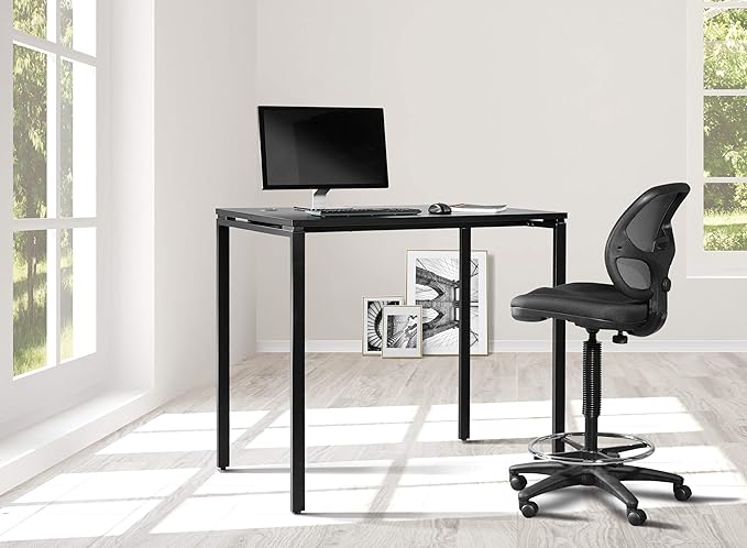 OSP Home Furnishings Prado Home Office Writing Desk 48 Inches 42 Inches 48-inches Wide x 42-inches High Black