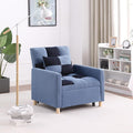 3-in-1 Convertible Chair Bed Teddy Fabric Multi-Functional Single Armchair Sofa Bed with Adjustable Backrest Pull Out Sleeper Chair