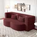 Newfun 78 Convertible Sofa Bed 2 in 1 Folding Couch Bed Futon Sofa Bed with Two Pillows Loveseat Sofa for Living Room Bedroom Lounge Compressed Modern Sofa No Assembly Required (Burgundy)