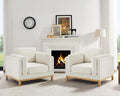 VANOMi 41.34 Oversized Accent Chair Set of 2 Chenille Armchair Living Room Chairs with Wide Armrest Pads Solid Wooden Legs Reading Chair for Bedroom Apartment Office