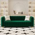Mid-Century Modern Sofa for Living Room 84 Green Luxury Velvet Loveseat Sofa Couch Sectional Love Seat Sofa Couch with Gold Legs Upholstered Sofa for Apartment Bedroom Home Office