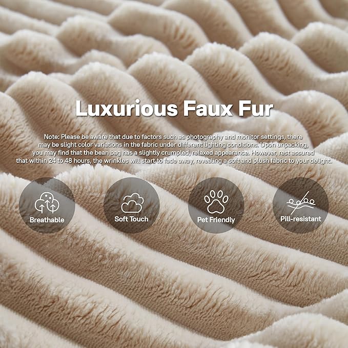 106 Cloud Sectional Couch with Comfy Chaise and OttomanPlush Corduroy Boneless Couches for Living RoomU Shaped Sofa in A Box No Assembly RequireBeige
