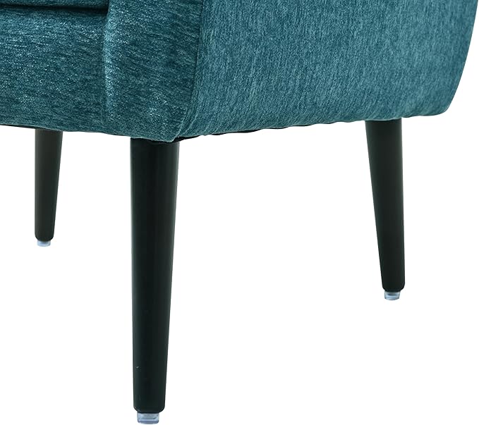 Bellemave Modern Accent ChairChenille Fabric Reading Living Room Side ChairSingle Sofa with Wood Legs Armchair for Living Room Bedroom(Teal)