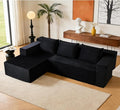 ANONER 103 L-Shaped Sofa Bed Cloud Couch Modular Sectional Corner Sofa with Deep Seat Modern Minimalist Boneless Couch with Chaise Free Combination Couches for Apartment (Black)