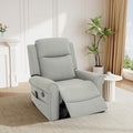 Christopher Knight Home Hayezi 270° Swivel Rocker Recliner Massage and Heating Chair PU Leather Living Room Manual Recliner with Dual Reclining Positions &amp Side Pocket for Nursery Bedroom Gray