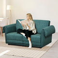FHFO Convertible Couch Bed Queen 65 Loveset Small Couch for Small Spaces 3 in 1 Pull Out Sofa Bed Convertible Sleeper Sofa Comfy Sofabed for Living Room Bedroom Apartment (Green)