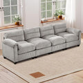CANMOV Modular Sectional Sofa Corduroy 4-Seater Couches with Thick Cushion for Living Room Grey