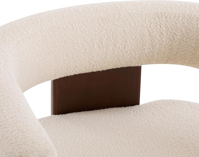 Christopher Knight Home Nettie Modern Accent Chair for Living Room Boucle Fabric Single Lounge Sofa Chair with Wooden Frame Comfy Reading Chair for Bedroom Lounge Armchair with Soft Cushion Beige