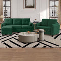 2 Piece Sofa Set Modern 3 Seater Sofa and Loveseat Sets Convertible Sectional Couch with Reversible Chaise L Shaped Couch Sets for Living Room ApartmentGreen