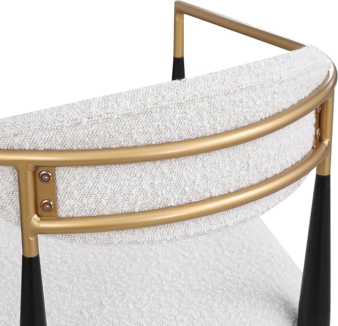 GDFStudio Modern Barstools Set of 2Mid Century Upholstered Counter Height Bar Stools with Back Metal Armrests and Legs Countertop Chairs for Kitchen Island 29.75 H