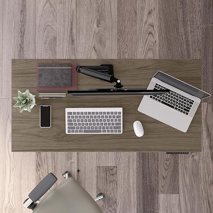 Move 40 Series by Bush Business Furniture 48W x 24D Electric Height Adjustable Standing Desk in Modern Hickory with Black Base