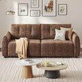 84.5 Inch Loveseat SofaModern Couch and SofaFeather-tip armrest DesignSturdy and Easy InstallationSmall Sofa for Living Room Bedroom Office and ApartmentChenille FabricBrown