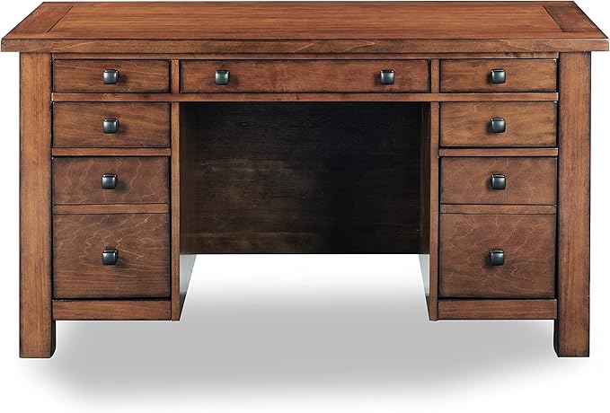 Homestyles Tahoe Aged Maple Executive Pedestal Desk