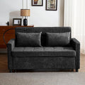 Zateety 3-in-1 Loveseat Sofa Bed Adjustable Backrest 56.9 Pull Out Sofa Bed Soft Chenille Sofa Couch with Large Pockets and Lumbar Pillows Sleeper Couch for Small Space