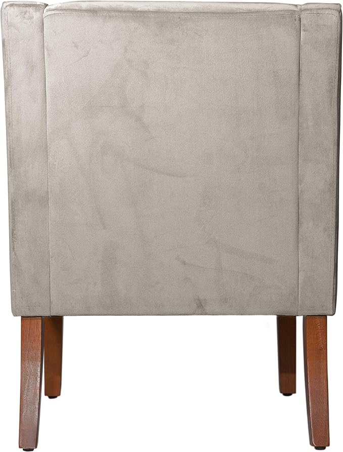 HomePop Swoop Arm Accent Chair Velvet Grey