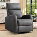 EBELLO Fabric Manual Recliner Chair Modern Adjustable Lounge Reading Chair with Overstuffed Backrest Single Reclining Winback Couch for Living Room Bedroom Grey
