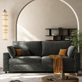 71” Loveseat Sofa Mid Century Modern Decor Love Seat Couches for Living Room Linen Fabric Deep Cushions Couch for Bedroom Solid and Easy to Install Love Seats Furniture (Dark Gray 71 Inch)