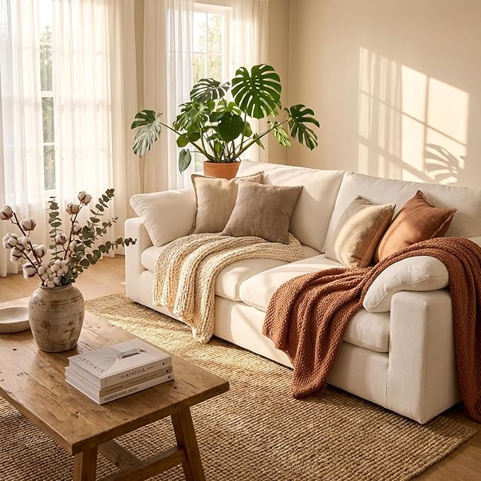 Cloud Modular Sectional Sofa Oversized Cloud Couch with Deep Seat Modern Comfy Couches with Washable Cover Easy Assembly Sectional Couches for Living Room- Loveseat 78.7