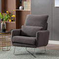 Modern Comfy Leisure Accent Chair Teddy Short Plush Particle Velvet Armchair with Lumbar Pillow for Living Room