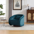 Swivel Accent Chair 360-Degree Rotating Barrel Chair with Soft Velvet Upholstery Comfy Pumpkin-Shaped Lounge Chair for Living Room Bedroom Office (Teal)
