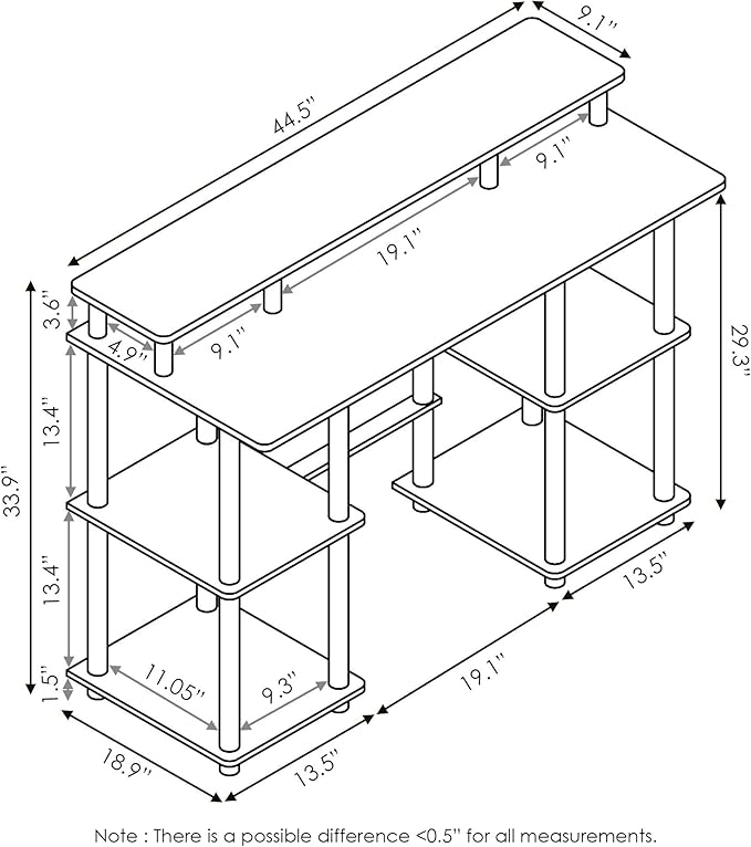 FURINNO Turn-N-Tube computer Desk Espresso