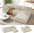 Vesgantti 106 Modular Sectional Sofa with Chaise Deep Seat Comfy Cloud Couch Corduroy L Shaped Sofa Sectional Couches for Living Room Bedroom No Assembly Required (Camel Right-Facing Chaise)