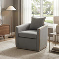 360° Swivel Accent Chair with Curved Armrest Bouclé Upholstered Club Chair Barrel Sofa Chair for Living Room Reading Corner Small Spaces (Light Grey13)