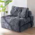 Folding Sofa Bed - Convertible Sleeper Chair with Pillow &amp Back Support Comfy Foldable Mattress Portable Futon Fold Out Chair Bed for Living Room/Bedroom/Apartment (Grey)