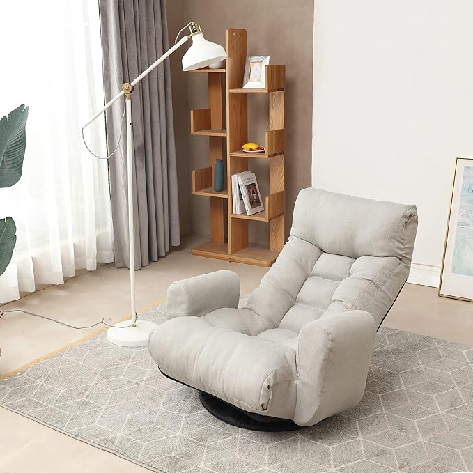 Adjustable Head and Waist Game Chair Lounge Chair in The Living Room 360 Degree rotatable Sofa ChairRotatable seat Leisure Chair Deck Chair